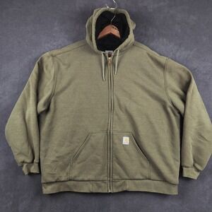 Carhartt Rain Defender Rutland Hoodie Mens 2XL Thermal Lined Full Zip 100632-301